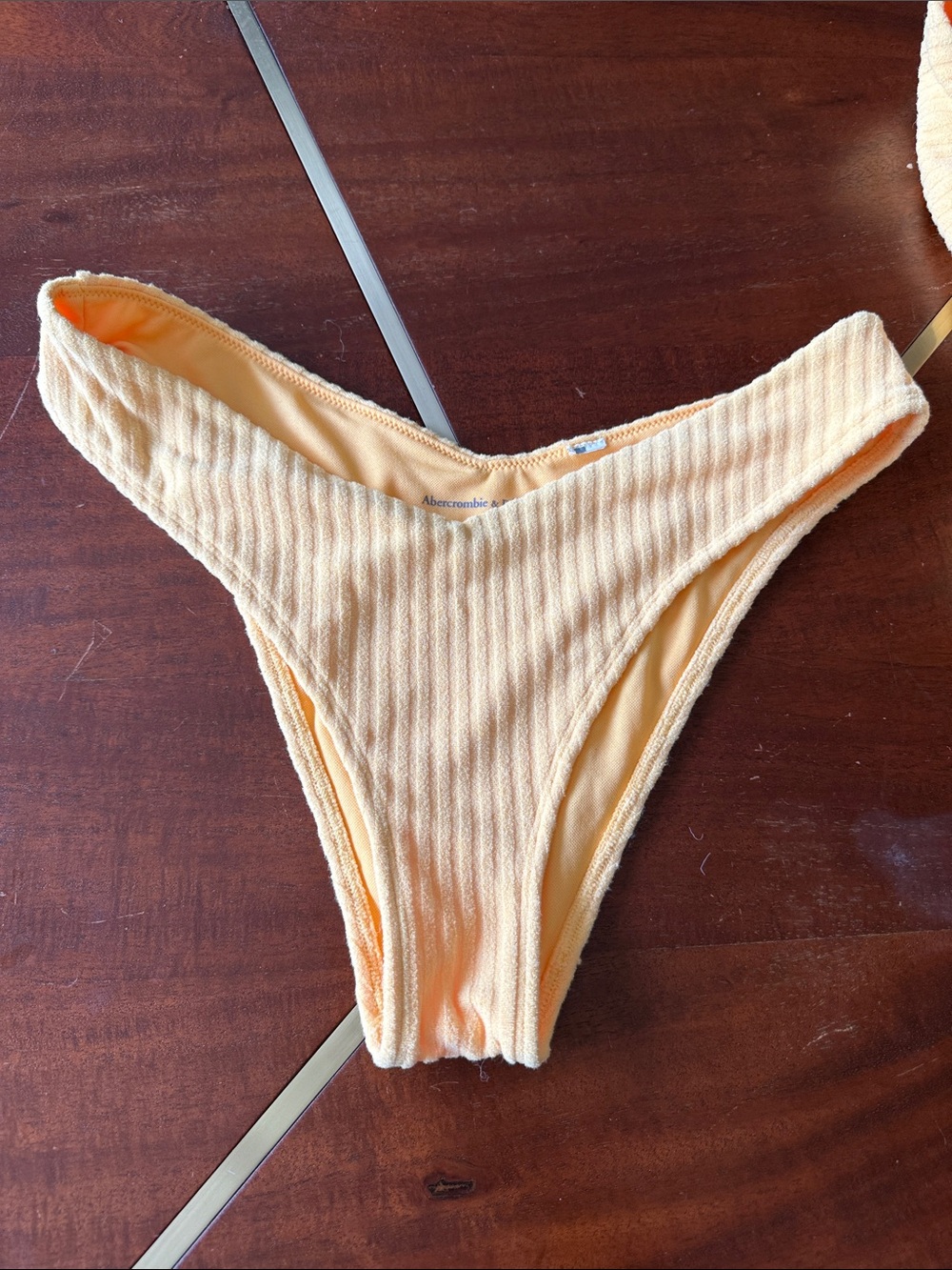 Abercrombie & Fitch yellow Ribbed Bikini Bottom